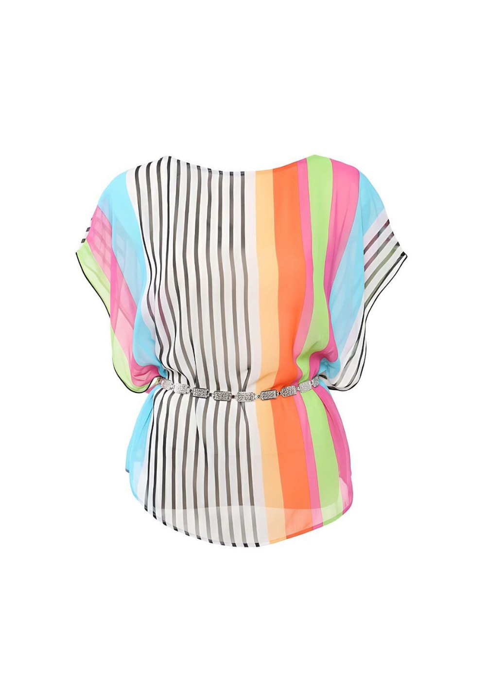 Multicolour Comfortable Chiffon Belted Top